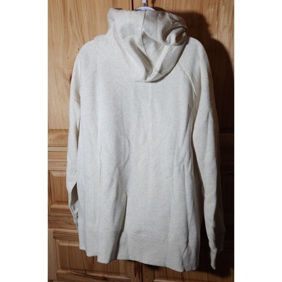 Under Armour Women’s 2X Fleece Hoodie – Oatmeal Beige, Pullover Style - Picture 4 of 9